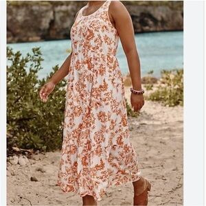 J. Jill Linen Foral Maxi Dress XS